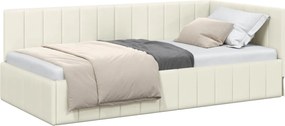 vidaXL Κρεβάτι Γωνίας Κρεμ 100 x 200 cm Βελούδο