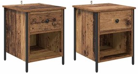 vidaXL Κομοδίνο 2 pcs Παλαιό ξύλο 40 x 42 x 50 cm Επεξεργασμένο ξύλο