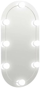 vidaXL Καθρέφτης με Φώτα LED 80x40 εκ. Γυαλί Οβάλ