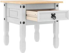 vidaXL End Table με συρτάρι Corona Λευκό 50 x 50 x 50 εκατοστά