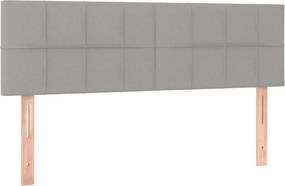 vidaXL Κρεβάτι Boxspring με Στρώμα Ανοιχτό Γκρι 140x190 εκ. Υφασμάτινο