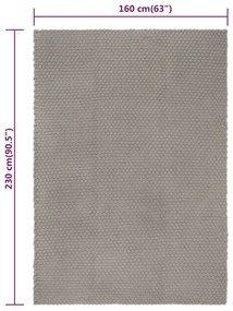 Χαλί Ορθογώνιο Γκρι 160x230 εκ. από Βαμβάκι - Γκρι