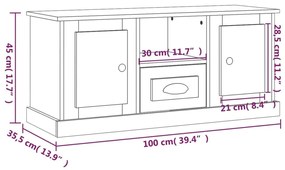 Έπιπλο Τηλεόρασης Γκρι Σκυρ. 100x35,5x45 εκ. Επεξ. Ξύλο - Γκρι