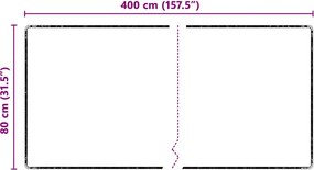 vidaXL Δερμάτινο Χαλί Μαύρο 80 x 400 εκ. 100% Πολυπροπυλένιο Τούφτα