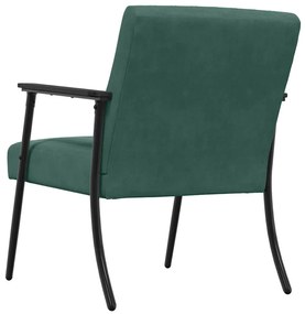 vidaXL Πολυθρόνα Σκούρο Πράσινο 59 x 75 x 78 εκ Βελούδο