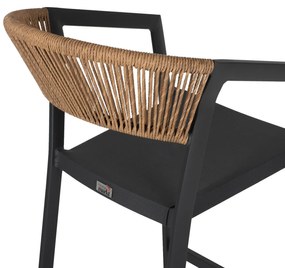 ΣΚΑΜΠΟ ΑΛΟΥΜΙΝΙΟΥ ΑΝΘΡΑΚΙ ΜΕ ΜΠΡΑΤΣΑ RATTAN &amp; TEXTLINE 56x58x105Yεκ.