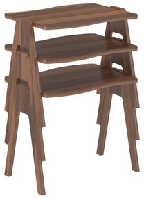 SIDE TABLES 3PCS SET ESSENT  MELAMINE IN WALNUT 45x35x40Hcm.