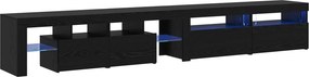 vidaXL Ντουλάπι TV με LED 3 pcs Μαύρη Οξυά 260 x 37 x 40 εκ