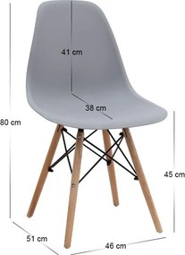Σετ τραπεζαρία 5τμχ Darlen - Nova Megapap χρώμα λευκό - γκρι 125x72x74εκ.
