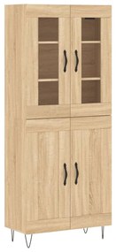 vidaXL Ντουλάπι Sonoma δρυς 69,5 x 34 x 180 εκ. από Επεξεργασμένο Ξύλο