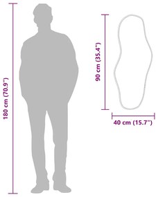 vidaXL Καθρέφτης Τοίχου Ασημί 90x40 εκ.