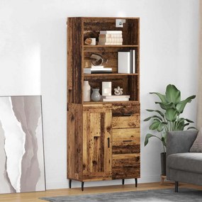 vidaXL Highboard 2 pcs Παλιό Ξύλο 69,5 x 32,5 x 180 εκ