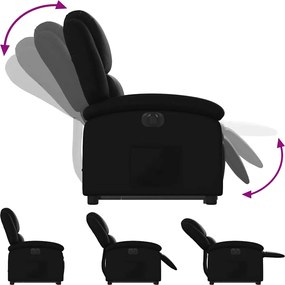 vidaXL Πολυθρόνα Ηλεκτρική Ανακλινόμενη με Ανύψωση Μαύρη Συνθ. Δέρμα