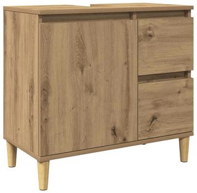 vidaXL Ντουλάπι Νιπτήρα Αρτισιανή Δρυς 65x33x60 εκ. Επεξ. Ξύλο