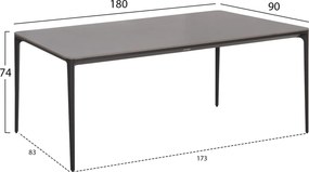 ΣΕΤ ΤΡΑΠΕΖΑΡΙΑΣ 7ΤΜΧ VICTUS HM10862.01 ΓΚΡΙ ΑΛΟΥΜ.-SINTERED STONE-OLEFIN--WICKER