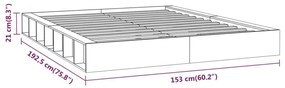 Πλαίσιο Κρεβατιού Μαύρο 135x190 εκ. από Μασίφ Ξύλο Double - Μαύρο