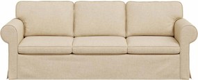 vidaXL Καναπές Κρεμ 215 x 82 x 80 εκ ύφασμα