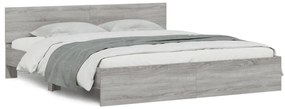 vidaXL Πλαίσιο Κρεβατιού με Κεφαλάρι Γκρι Sonoma 180x200 εκ.