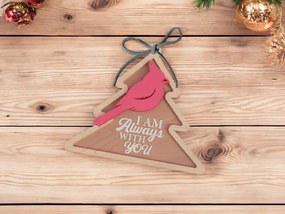 Σετ των 3 Intra απο ξύλο plywood 3mm-4mm πάχος – Καρδινάλιος Χριστουγεννιάτικο στολίδι 45x50 cm INTRAVECTRY-MY548440