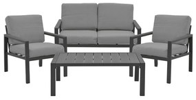 Σαλόνι Κήπου Fashionable 152-000060 (Σετ 4τμχ) 100x58x35/64x72,3x67/118x72,3x67cm Anthracite απόχρωση 4 Θέσεων