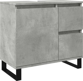 vidaXL Ντουλάπι Μπάνιου Γκρι Σκυροδέματος 65x33x60 εκ. Επεξ. Ξύλο