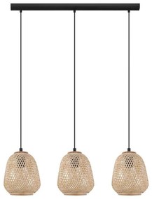 Φωτιστικό Οροφής-Ράγα 'Dembleby' 43262 Natural-Black Eglo Metal,Wood