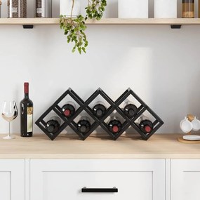 vidaXL Ράφι Κρασιού Μαύρο 63 x 16.5 x 25 εκ.