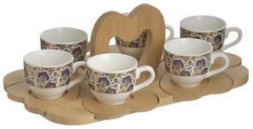 Σετ Δίσκος Bamboo Με Φλυτζάνια Καφέ Πορσελάνης CLICK 34x24x10εκ. 6-60-476-0037