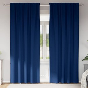 vidaXL Κουρτίνες 2 pcs Σκούρο Μπλε 225 x 140 εκ. Πολυεστέρας
