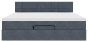 vidaXL Οθωμανικό κρεβάτι με στρώμα σκούρο γκρι 180x200cm Velvet