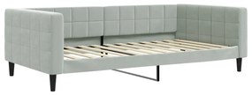 vidaXL Καναπές Κρεβάτι Συρόμενος Αν. Γκρι 100x200εκ Βελούδο &amp; Συρτάρια