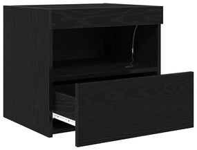 vidaXL Κομοδίνο Μαύρη δρυς 50 x 40 x 45 cm Επεξεργασμένο ξύλο