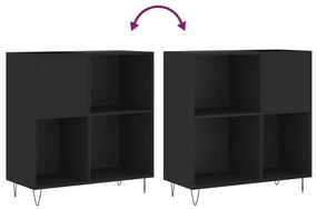 vidaXL Δισκοθήκη Μαύρη 84,5 x 38 x 89 εκ. από Επεξεργασμένο Ξύλο