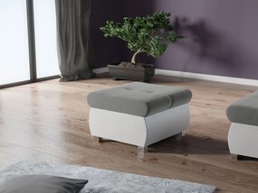 Πουφ Orkan -Γκρι - Λευκό