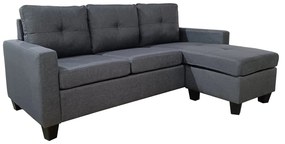 Καναπές Γωνιακός ArteLibre IDRIL Αναστρέψιμος Γκρι Ύφασμα 205x162x84cm