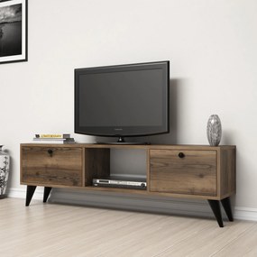 Έπιπλο Τηλεόρασης Καρυδί / Μαύρο PERAL 138x29.5x42.6