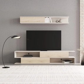 Σύνθετο σαλονιού Brick σε oak-κρεμ απόχρωση 240x40x50.4εκ. 240x40x50.4 εκ.