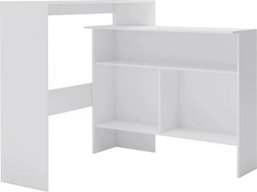 vidaXL Τραπέζι Μπαρ με 2 Επιφάνειες Λευκό 130 x 40 x 120 εκ.