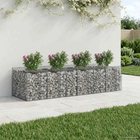 vidaXL Ανασηκωμένο κρεβάτι gabion 3 pcs Ασημί