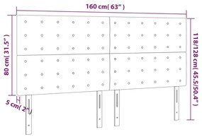 vidaXL Κεφαλάρι Κρεβατιού LED Σκούρο Καφέ 160x5x118/128εκ. Υφασμάτινο