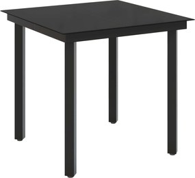 vidaXL Σετ Τραπέζι Καναπέ 5 pcs PE Ρατάν και Ατσάλι με Σκόνη