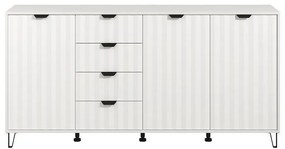 Κομότα - Μπουφές Brest 4Κ4F Λευκό - Λευκό Ματ 183x40x91 εκ. 183x40x91 εκ.