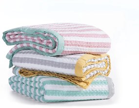 Παιδική Κουβέρτα Happy Stripe Mint 160x240 - Nef-Nef Homeware