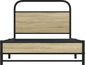 vidaXL Πλαίσιο Κρεβ. Χωρ. Στρώμα Sonoma Δρυς 90x200 εκ. Επεξ. Ξύλο