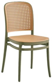 Καρέκλα Bistrot 22-0086 41,5x53,5x83,5cm Olive-Natural Polypropylene