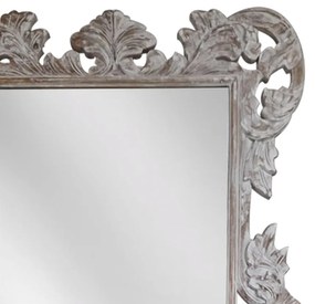 Artekko Mirroki Ξύλινος Λευκός Πατίνα Σκαλιστός Καθρέπτης Τοίχου (150x100)cm - 667-4029 - 667-4029