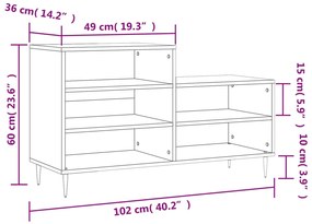 ΠΑΠΟΥΤΣΟΘΗΚΗ SONOMA ΔΡΥΣ 102X36X60 ΕΚ. ΑΠΟ ΕΠΕΞΕΡΓΑΣΜΕΝΟ ΞΥΛΟ 831383