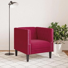 vidaXL Πολυθρόνα Chesterfield Μπορντό Βελούδινη