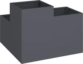 vidaXL Γλάστρα Κήπου Ανθρακί 100 x 100 x 60 εκ. Ατσάλι