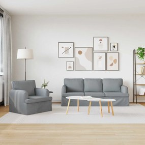 vidaXL Σετ Καναπέ 2 τμχ. Ανοιχτό γκρι ύφασμα